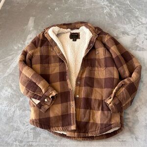 Redmond Sherpa-lined Flannel Shirt Jacket Men M Thick Brown Warm Hunting Outdoor